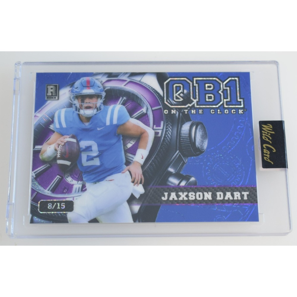 2024 Wild Card QB1 On the Clock Jaxson Dart Blue Purple #8/15 Football Card